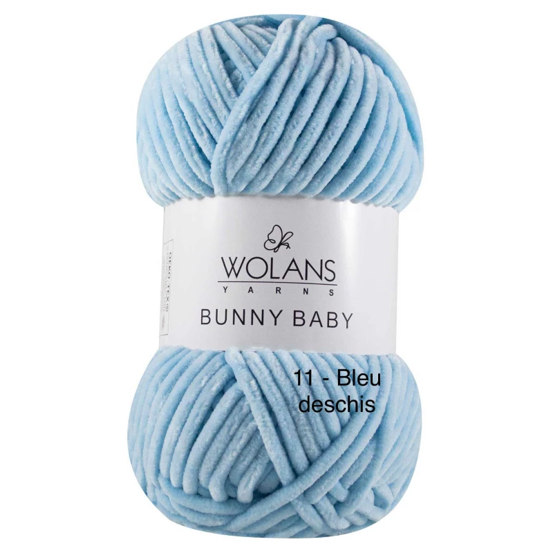 Wolans Bunny Baby Fir Catifea 11 Bleu