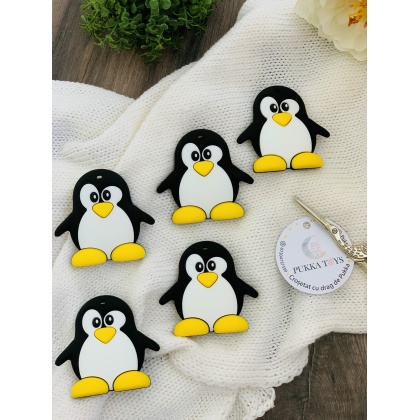 Teether din silicon forma pinguin