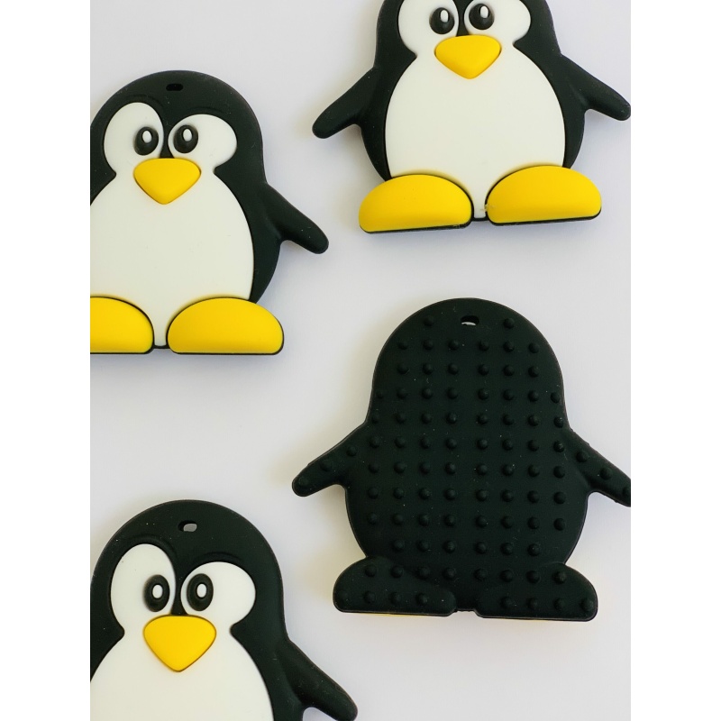 Teether din silicon forma pinguin