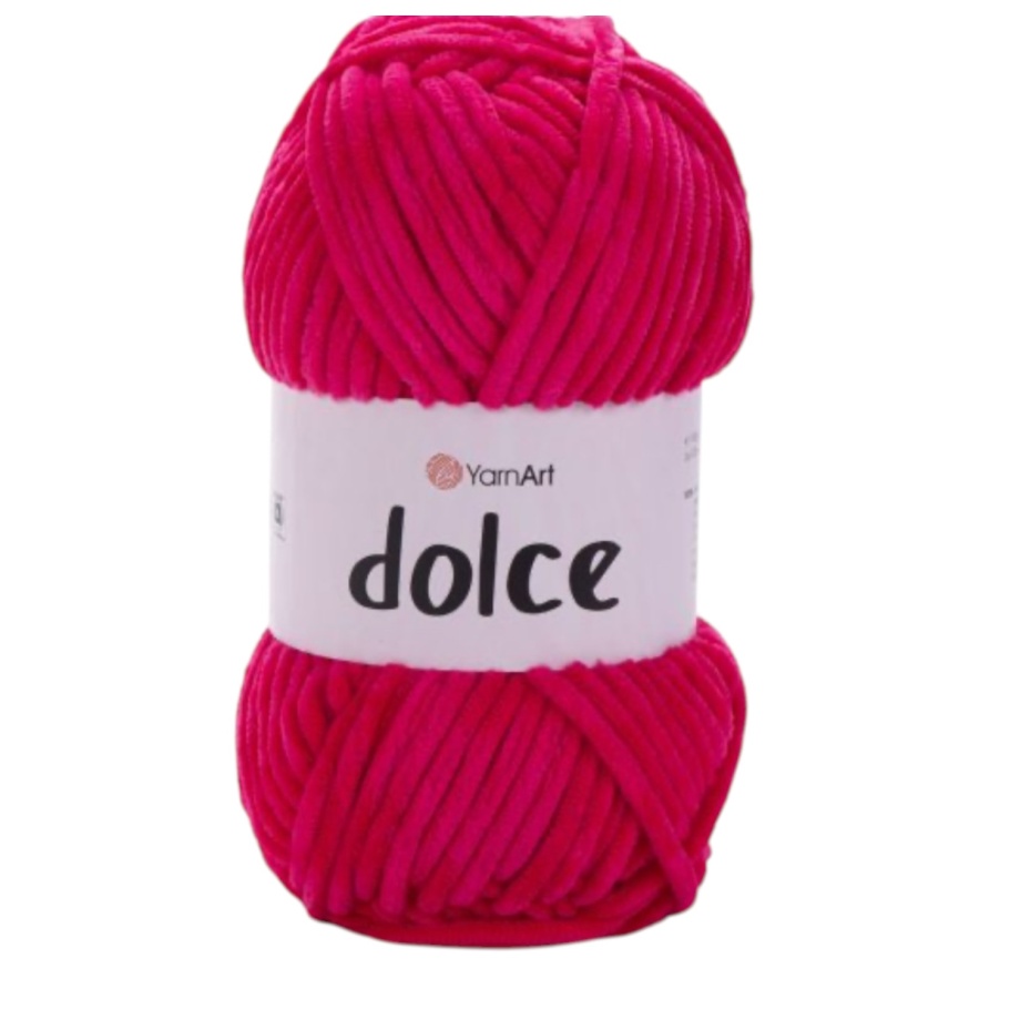 Fir de catifea Yarnart Dolce 759 Fucsia intens pentru crosetat si tricotat